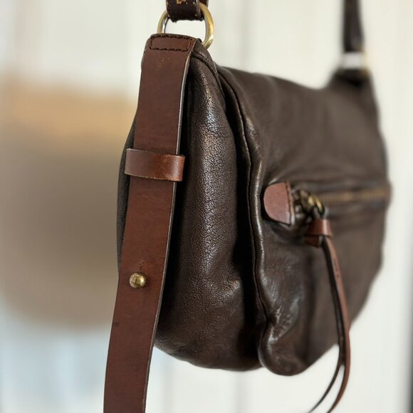 Massimo Dutti Genuine Leather Crossbody Bag – Dark Brown – Boho Vintage Style - Picture 2 of 15
